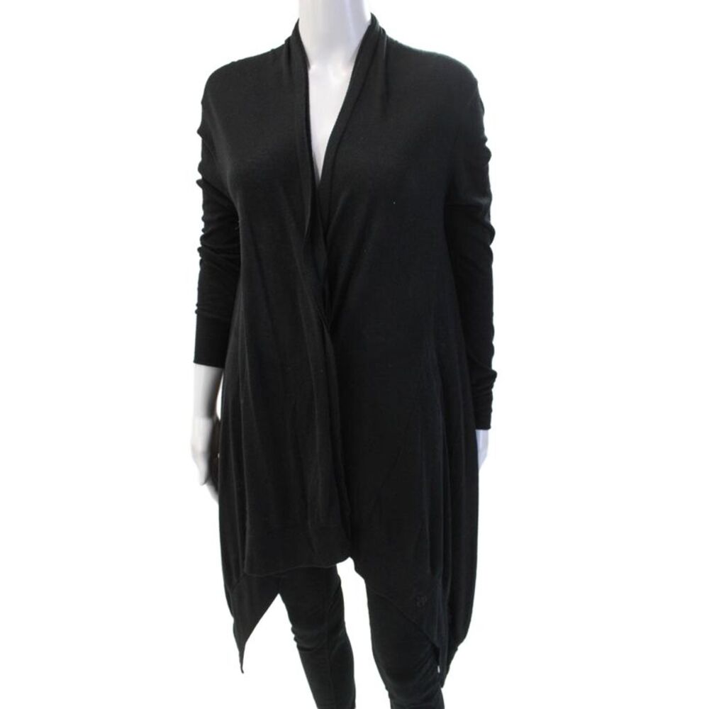 Y-3 Unisex Black Cotton V-Neck Long Sleeve Cardigan Button Size S